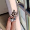 3713 Elegancka broszka przypinka błyszcząca kot
